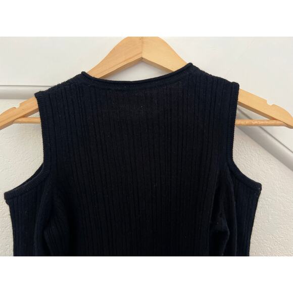 Elie Tahari Shoulderless Wool Cashmere Ribbed Shirt Womens Small Minimalist - Picture 10 of 16
